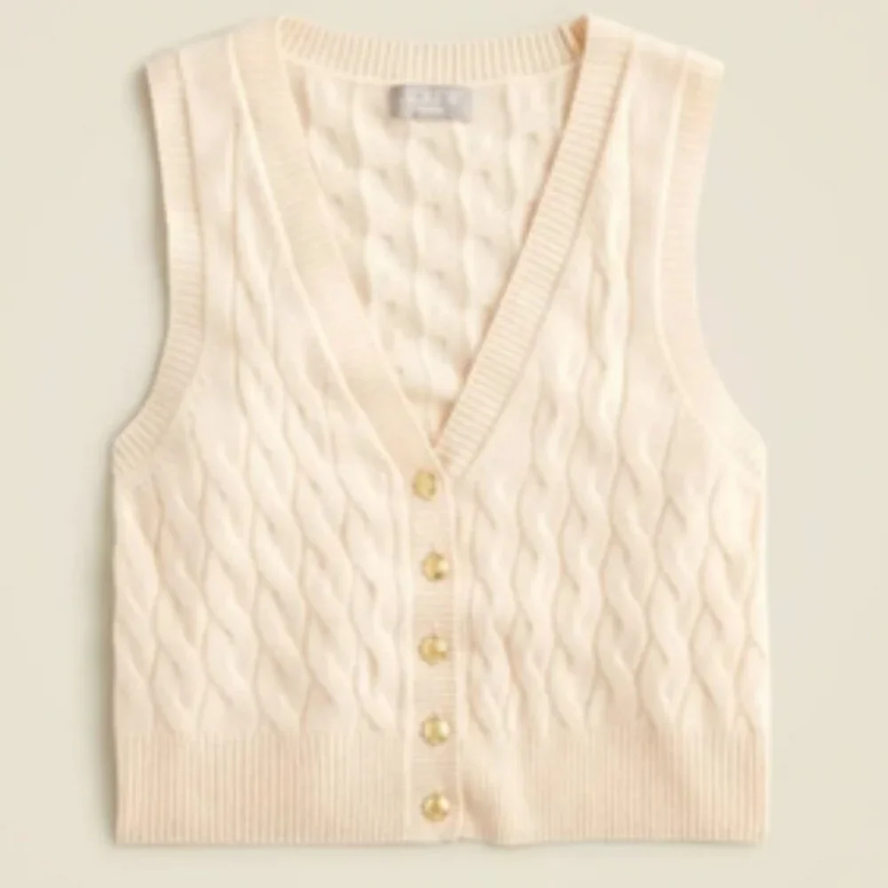 JCrew Cashmere cropped cable-knit sweater-vest - Size S - Picture 5 of 8